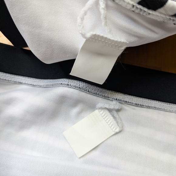 Striped Ribbed Bikini Highrise Bottoms & Crossback Halter Top Size S NWOT - Picture 6 of 7